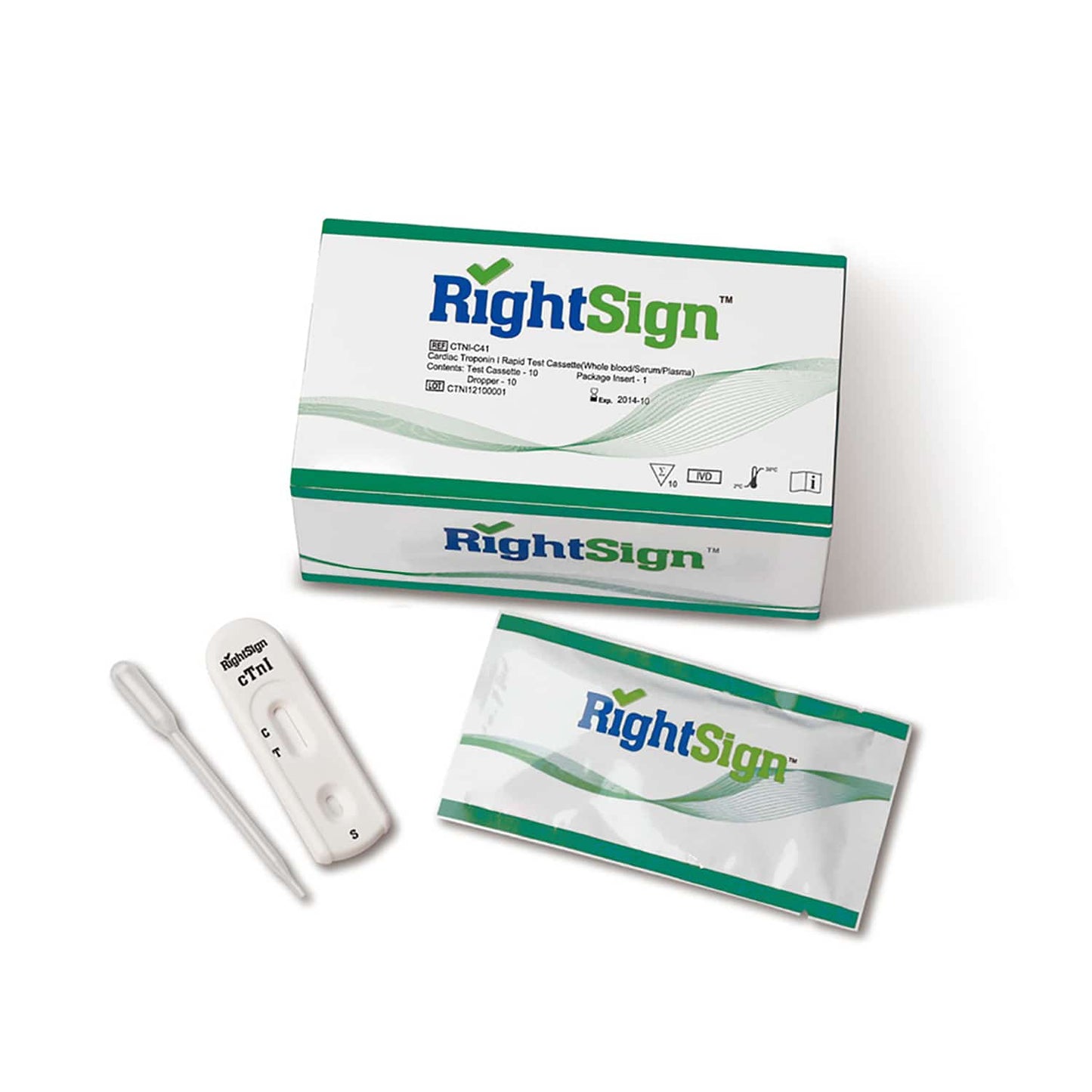 Right Sign cTnI Troponin Test, 10 Pcs.
